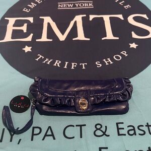 Lulu NYC Navy Clutch Bag
